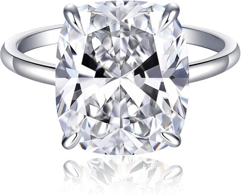 3CT/5CT Elongated Cushion Cut Engagement Ring for Women, Promise Wedding Cubic Zirconia White Gold Plated Band Size 5-9 in Saudi Arabia