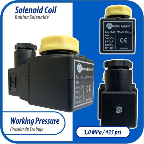 Appli Parts APSOV-110C 110 V Solenoid Coil, 50/60 Hz, compatible with multiple refrigerants CFC, HCFC and HFC, Valve body not included in Saudi Arabia