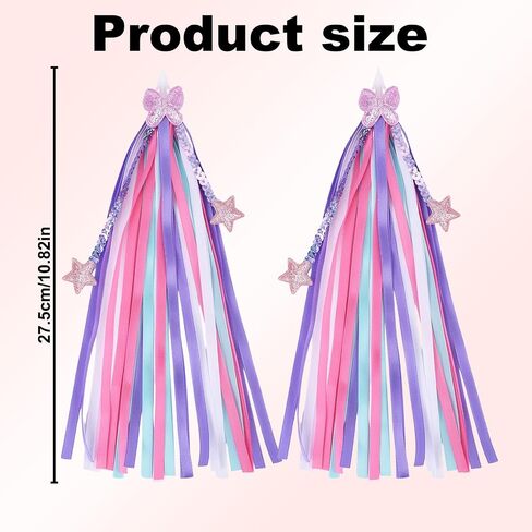 Kids Bike Streamers, 10.82 Inch Bicycle Handlebar Ribbons Colorful Scooter Tassels Decorations for Handlebars Fun Bike Decoration Accessories for Boys & Girls in Saudi Arabia