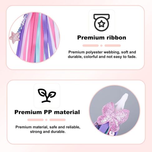 Kids Bike Streamers, 10.82 Inch Bicycle Handlebar Ribbons Colorful Scooter Tassels Decorations for Handlebars Fun Bike Decoration Accessories for Boys & Girls in Saudi Arabia