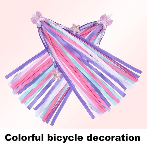 Kids Bike Streamers, 10.82 Inch Bicycle Handlebar Ribbons Colorful Scooter Tassels Decorations for Handlebars Fun Bike Decoration Accessories for Boys & Girls in Saudi Arabia