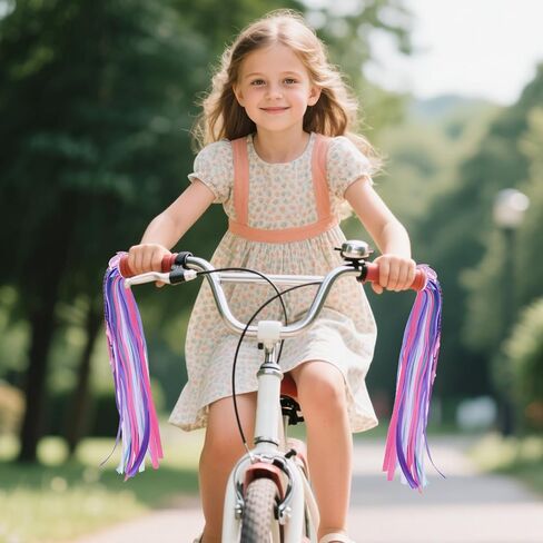 Kids Bike Streamers, 10.82 Inch Bicycle Handlebar Ribbons Colorful Scooter Tassels Decorations for Handlebars Fun Bike Decoration Accessories for Boys & Girls in Saudi Arabia
