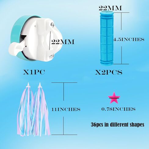 Kids Bike Accessories with Bike Bell,Bike Handlebar Streamers,36PCS Bike Wheel Spokes Beads,Bicycle Handlebar Grips for Kids Bike Decoration Accessories Set in Saudi Arabia