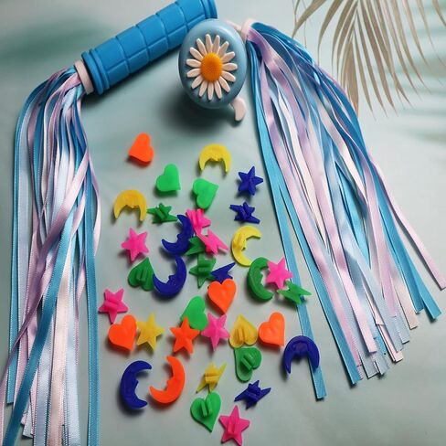 Kids Bike Accessories with Bike Bell,Bike Handlebar Streamers,36PCS Bike Wheel Spokes Beads,Bicycle Handlebar Grips for Kids Bike Decoration Accessories Set in Saudi Arabia