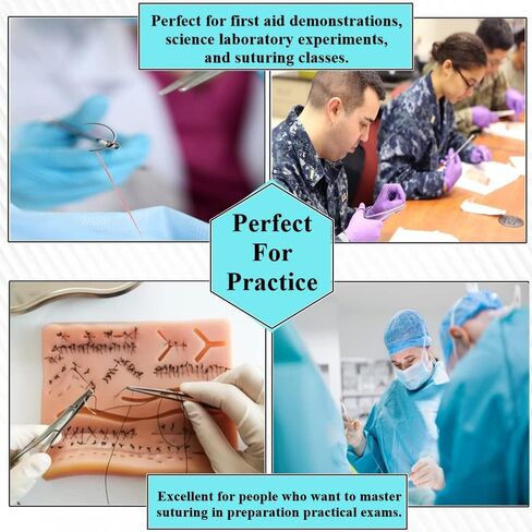HTI Training Suture Thread 2-0 Silk Sterile with Needle Box of 12 Pcs for Nursing Student Training Kit RN, EMT, Vet Demo in Saudi Arabia
