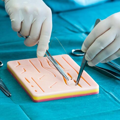 Complete Suture Practice Kit for Suture Training, Including Large Silicone Suture Pad with pre-Cut Wounds and Suture Tool kit (52 Pieces) Including Case, 3rd Generation Model. (Education Use Only) in Saudi Arabia