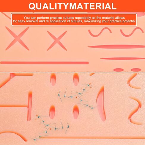 3 Pcs Suture Pad 3 Layer Suture Practice Pad with Wounds Practice Kit, Hard to Rip, Tear or Break for Medical and Vet Students Veterinarian Nurses Training and Practice(Classic Style) ﻿ in Saudi Arabia