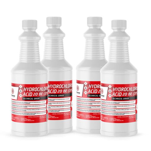 Hydrochloric Acid 31% - Technical Grade (20 BE) - 1 Quart - 32 FL Oz - Strong Acid for Demanding Applications in Saudi Arabia