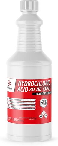 Hydrochloric Acid 31% - Technical Grade (20 BE) - 1 Quart - 32 FL Oz - Strong Acid for Demanding Applications in Saudi Arabia