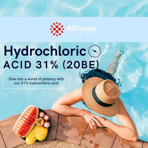حمض الهيدروكلوريك 31 ٪ - الصف الفني (20 BE) - 1 كوارت - 32 أوقية - حمض قوي للتطبيقات المتطلبة in Kuwait