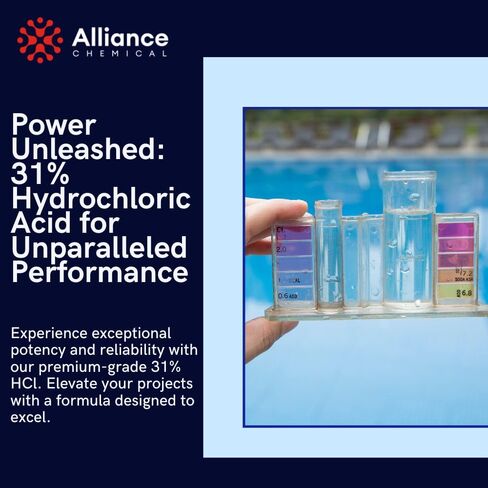 حمض الهيدروكلوريك 31 ٪ - الصف الفني (20 BE) - 1 كوارت - 32 أوقية - حمض قوي للتطبيقات المتطلبة in Kuwait