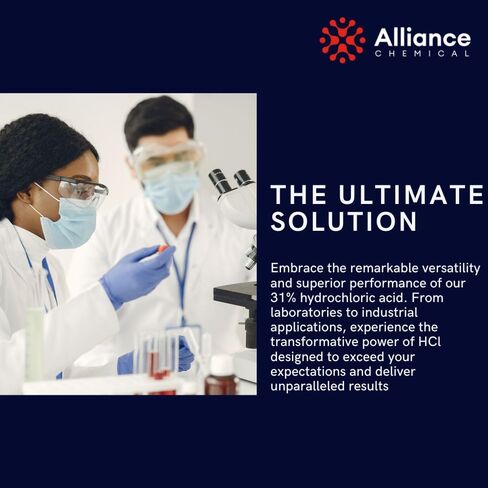 حمض الهيدروكلوريك 31 ٪ - الصف الفني (20 BE) - 1 كوارت - 32 أوقية - حمض قوي للتطبيقات المتطلبة in Kuwait