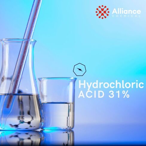 حمض الهيدروكلوريك 31 ٪ - الصف الفني (20 BE) - 1 كوارت - 32 أوقية - حمض قوي للتطبيقات المتطلبة in Kuwait