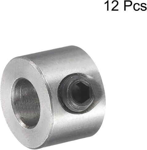 UXCELL 12PCS LECREW-SCREW أطواق 5 ملم يطوق رمح الفولاذ المقاوم للصدأ ، و 10 ملم OD ، وعرض 7 ملم ، والمعدات السدادة مع ترس مع وجع سداسي in Kuwait
