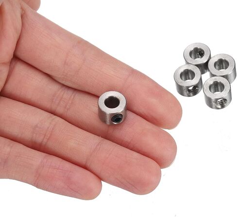 UXCELL 12PCS LECREW-SCREW أطواق 5 ملم يطوق رمح الفولاذ المقاوم للصدأ ، و 10 ملم OD ، وعرض 7 ملم ، والمعدات السدادة مع ترس مع وجع سداسي in Kuwait