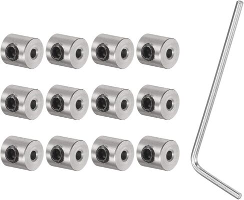 UXCELL 12PCS LECREW-SCREW أطواق 5 ملم يطوق رمح الفولاذ المقاوم للصدأ ، و 10 ملم OD ، وعرض 7 ملم ، والمعدات السدادة مع ترس مع وجع سداسي in Kuwait