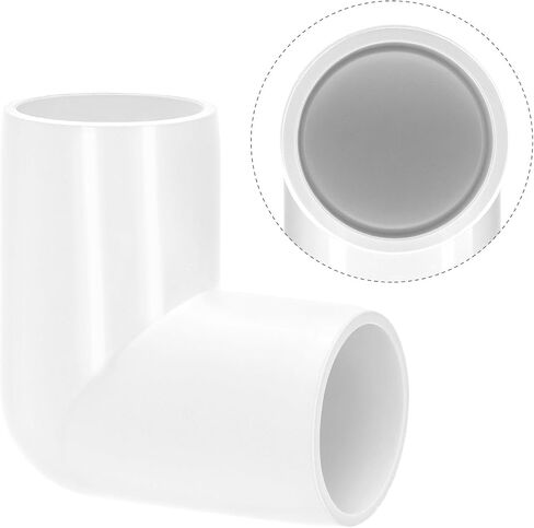 QWORK 90 Degree Elbow PVC Fitting, 1/2" Furniture Grade PVC Fitting, Pack of 8, UV-Resistant & Impact-Proof, White in Saudi Arabia