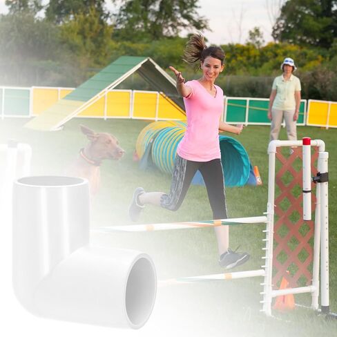 QWORK 90 Degree Elbow PVC Fitting, 1/2" Furniture Grade PVC Fitting, Pack of 8, UV-Resistant & Impact-Proof, White in Saudi Arabia