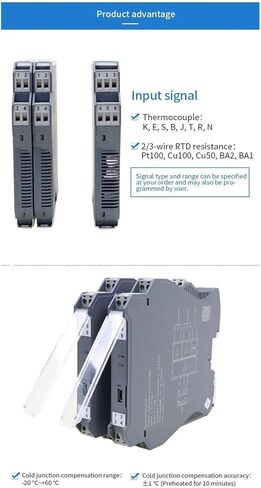 2 في 2 OR 18-30VDC Power 4-20MA PT1000 مقاومة الساخنة محول جهاز إرسال درجة حرارة مستشعر مستشعر RTD (CU50-50-150C) in Kuwait