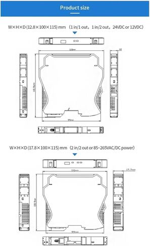 1 في 2 Out Signal Converter Imberter عزل PT100 PT1000 مستشعر درجة الحرارة (Out 4-20MA) in Kuwait
