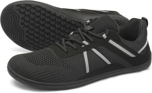 Men's Wide Toe Barefoot Shoes Minimalist Zero Drop Walking Shoes Non Slip Comfortable Outdoor Tennis Shoes Athletic Running Cross-Trainer Sneakers Black 9.5 in Saudi Arabia