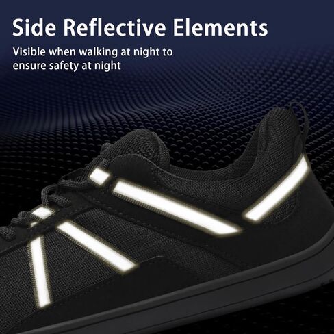 Men's Wide Toe Barefoot Shoes Minimalist Zero Drop Walking Shoes Non Slip Comfortable Outdoor Tennis Shoes Athletic Running Cross-Trainer Sneakers Black 9.5 in Saudi Arabia