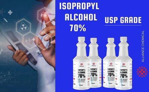 Isopropyl Alcohol (IPA) 70% - USP Medical Grade - Bulk 4 Gallons x 36 Cases - Rubbing Alcohol Solution - Alliance Chemical in Kuwait