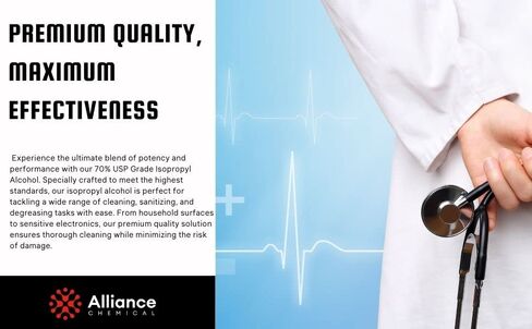 Isopropyl Alcohol (IPA) 70% - USP Medical Grade - Bulk 4 Gallons x 36 Cases - Rubbing Alcohol Solution - Alliance Chemical in Kuwait