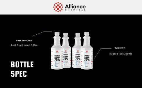 Isopropyl Alcohol (IPA) 70% - USP Medical Grade - Bulk 4 Gallons x 36 Cases - Rubbing Alcohol Solution - Alliance Chemical in Kuwait