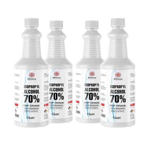 Isopropyl Alcohol (IPA) 70% - USP Medical Grade - Bulk 4 Gallons x 36 Cases - Rubbing Alcohol Solution - Alliance Chemical in Kuwait