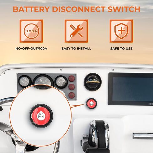 Top Post Battery Disconnect Switch, 12-24V 275A Master Power Cut Off Switch for Car, RV, Boat and Vehicle, Battery Disconnect Shut Off Isolator On/Off in Saudi Arabia