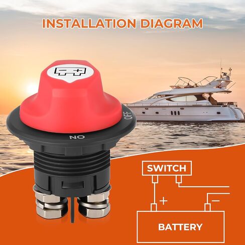 Top Post Battery Disconnect Switch, 12-24V 275A Master Power Cut Off Switch for Car, RV, Boat and Vehicle, Battery Disconnect Shut Off Isolator On/Off in Saudi Arabia