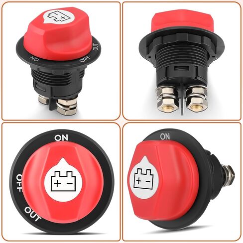 Top Post Battery Disconnect Switch, 12-24V 275A Master Power Cut Off Switch for Car, RV, Boat and Vehicle, Battery Disconnect Shut Off Isolator On/Off in Saudi Arabia
