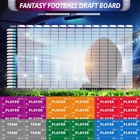 طقم لوحات كرة القدم الخيالي - 2025 ، 6 أقدام × 4 أقدام ، كبيرة ، 14 فريق 20 جولة ، 500+ ملصقات الملصقات ، الفينيل ، XL in Kuwait