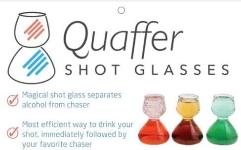 Double Bubble Layered PLASTIC Shot Glass – Clear Chaser Shot Glass Jigger for Smooth Tasty Shots – Fun Unique Split Shot Glasses Barware (Set of 4) in Saudi Arabia