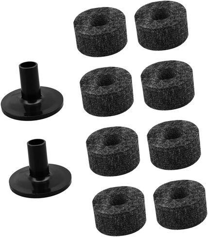 Generic 10x Cymbal Accessory Cymbals Stand Felt Pads Lightweight Drum Cymbal Stand Sleeves for Concert Musician Show Live Practice, Black in Kuwait