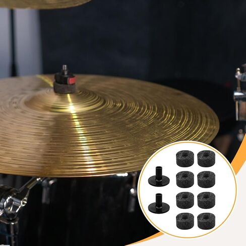 Generic 10x Cymbal Accessory Cymbals Stand Felt Pads Lightweight Drum Cymbal Stand Sleeves for Concert Musician Show Live Practice, Black in Kuwait