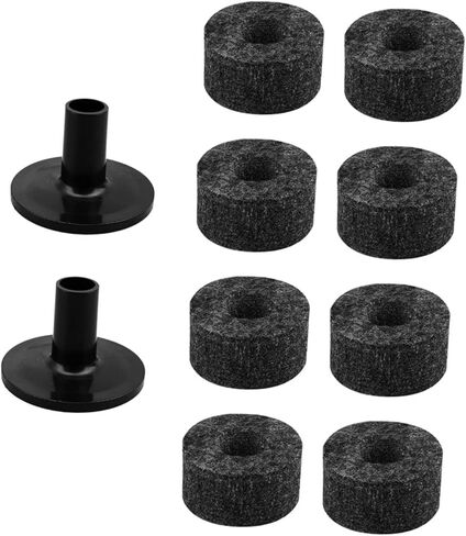 Generic 10x Cymbal Accessory Cymbals Stand Felt Pads Lightweight Drum Cymbal Stand Sleeves for Concert Musician Show Live Practice, Black in Kuwait