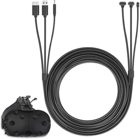 سكاي وين كابل سكاي وين 3 في 1 متوافق مع HTC Vive - بديل لـ HTC Vive 3 في 1 HDMI+USB+DC كابل مسطح بطول 5 متر لتوصيل لينك بوكس وسماعة الرأس (16 قدم) in Kuwait