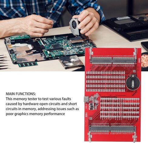 ZJchao DDR5 RAM Memory Slot Tester Card DDR4/DDR5 Memory Test Tool with LED Lights for PC Motherboard RAM Maintenance in Saudi Arabia