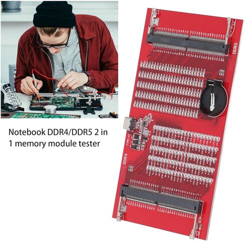 ZJchao DDR5 RAM Memory Slot Tester Card DDR4/DDR5 Memory Test Tool with LED Lights for PC Motherboard RAM Maintenance in Saudi Arabia
