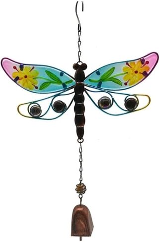 Indoor Wind Chimes Pendant Bell Tube Wind Chimes Indoor Outdoor Garden Decor Memorial Wind Chimes Outdoor Gift with Bell Wind Chime(Dragonfly) in Saudi Arabia