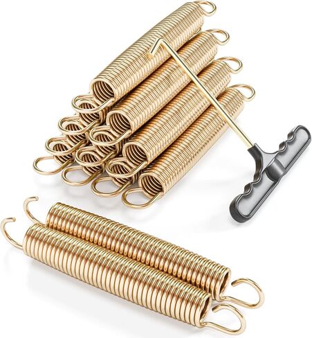 Trampoline Springs Heavy Duty with Swivel & Straight Hooks, Stainless Steel Trampoline Accessories Ideal Spring Replacement, Includes T-Hook Tool in Saudi Arabia