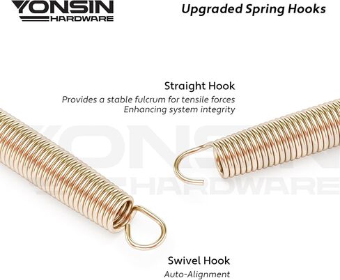 Trampoline Springs Heavy Duty with Swivel & Straight Hooks, Stainless Steel Trampoline Accessories Ideal Spring Replacement, Includes T-Hook Tool in Saudi Arabia