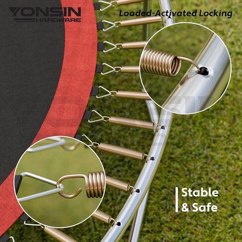 Trampoline Springs Heavy Duty with Swivel & Straight Hooks, Stainless Steel Trampoline Accessories Ideal Spring Replacement, Includes T-Hook Tool in Saudi Arabia