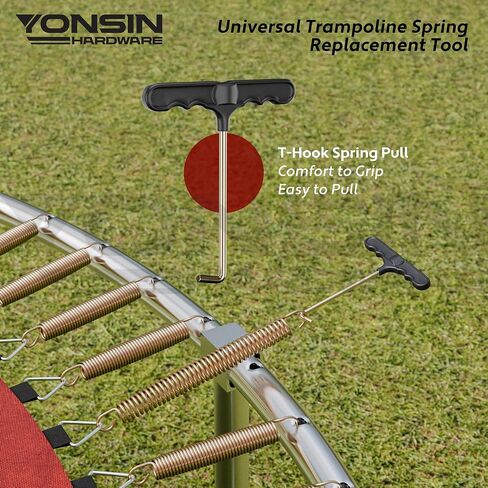 Trampoline Springs Heavy Duty with Swivel & Straight Hooks, Stainless Steel Trampoline Accessories Ideal Spring Replacement, Includes T-Hook Tool in Saudi Arabia