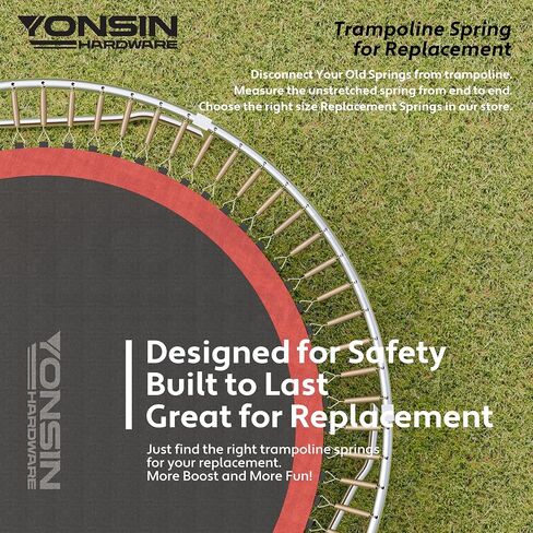 Trampoline Springs Heavy Duty with Swivel & Straight Hooks, Stainless Steel Trampoline Accessories Ideal Spring Replacement, Includes T-Hook Tool in Saudi Arabia