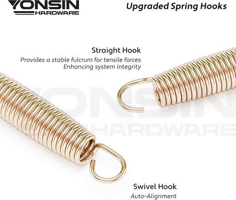 Trampoline Springs Heavy Duty with Swivel & Straight Hooks, Stainless Steel Trampoline Accessories Ideal Spring Replacement, Includes T-Hook Tool in Kuwait