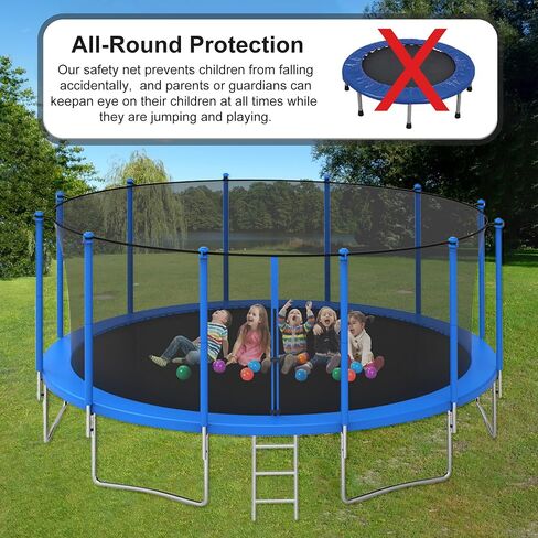 Trampoline Safety Net 6FT 8FT 10FT 12FT 14FT 15FT 16FT Round Trampoline Replacement Net for 6/8/12 Straight Poles UV-Resistant Kides Jumping Safety Enclosures Neting in Saudi Arabia