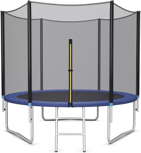 GYMAX Trampoline, 8FT 10FT 12FT 14FT 15FT 16FT Recreational Trampolines w/Safety Enclosure Net & Ladder - ASTM Certificated, Outdoor Trampoline for Kids and Adults in Saudi Arabia